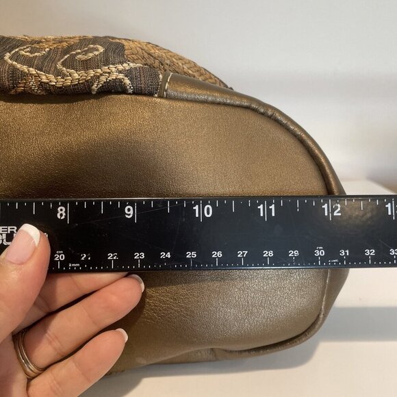 Caribbean Joe Shoulder Handbag Tote Brown Floral Tapestry Faux Leather Trim Boho - Picture 8 of 14